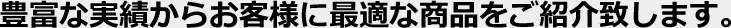 豊富な実績からお客様に最適な商品をご紹介致します。